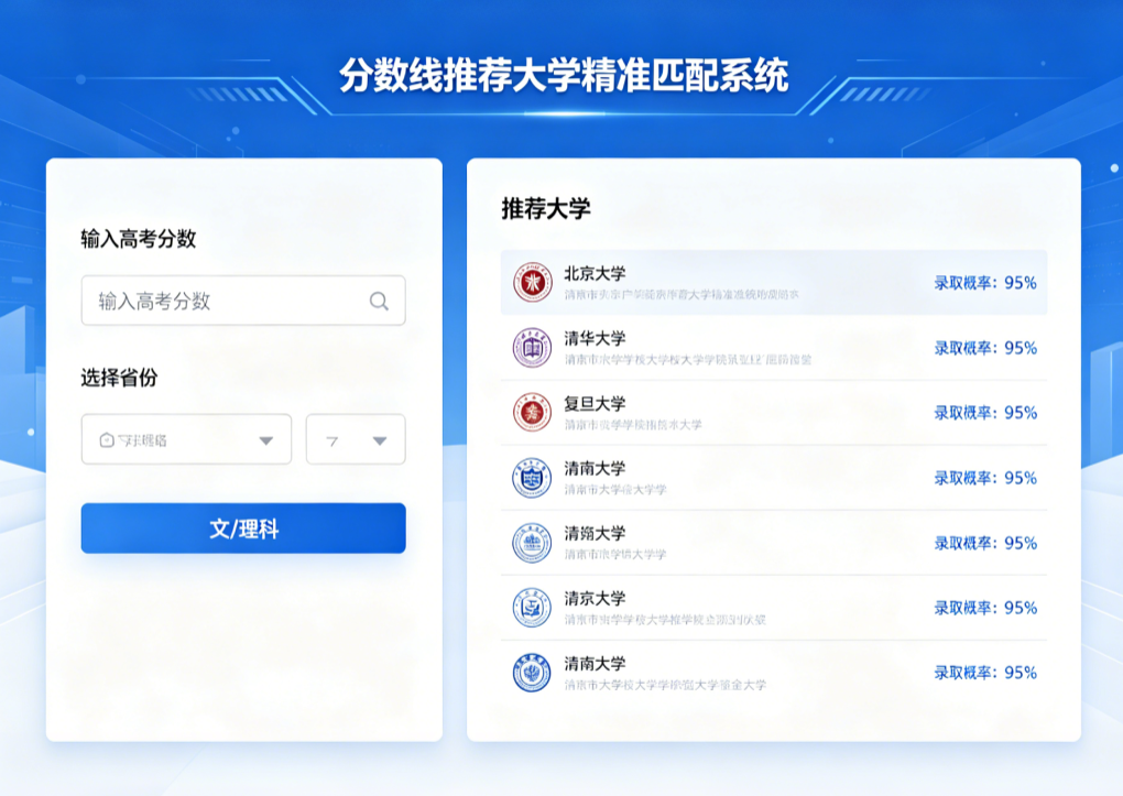 输入分数线推荐大学